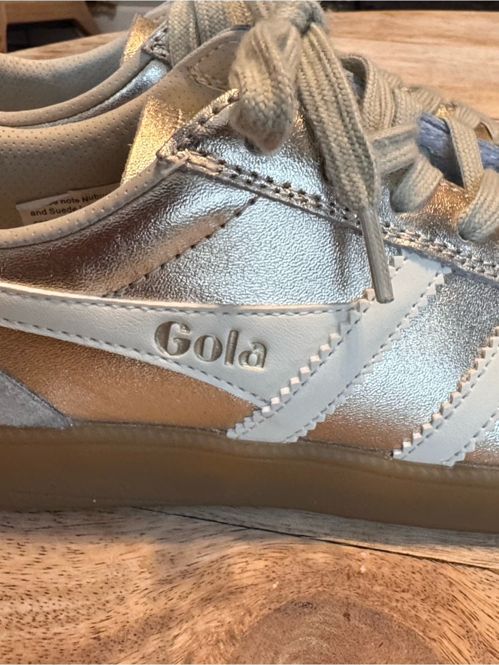 Gola Classics Viper Metallic Sneakers - Gold / Off-White - US Women's 6.5 - Picture 7 of 11